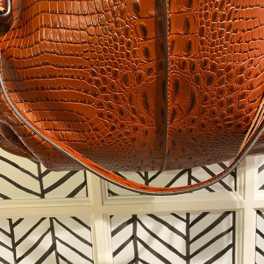 G.I.L.I. Milano Double Zip Exotic Genuine Leather Hobo with two Straps